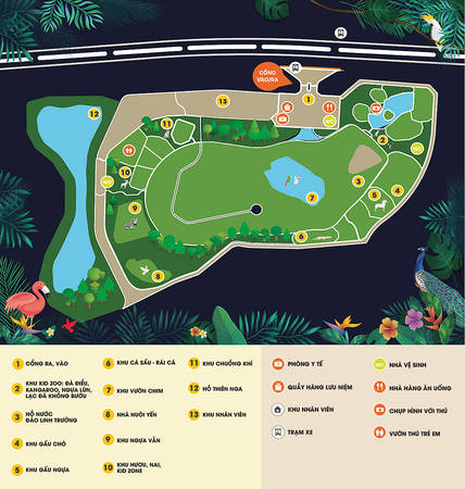 Bản đồ của FLC Zoo Safari Park. Ảnh: FLC Safari