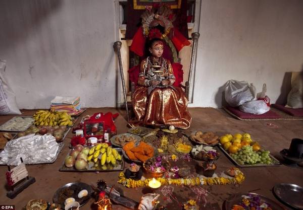 Cuộc sống của một Kumari có thể vô thực và kỳ lạ, nhưng với những người từng trải qua thời gian làm một vị thánh sống, đó như một đặc quyền trong tuổi thơ. Những người từng làm Kumari được hưởng uy tín cả cuộc đời của họ, cũng như một khoản trợ cấp suốt đời từ chính phủ Nepal. Nhưng cựu Kumari, Rashmila Shakya, cho biết vinh dự lớn nhất là tiếp nối truyền thống cổ đại - đó là một nhiệm vụ thiêng liêng. "Điều tuyệt vời nhất khi trở thành một Kumari là việc bảo vệ nền văn hoá của tôi, như thể một nữ thánh đang hóa thân thành người giúp dân Nepal", Shakya nói. Ảnh: EPA.