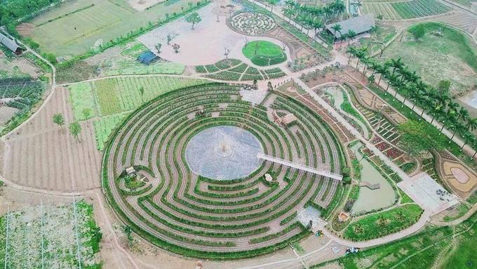 Mê cung bằng cây này được cho là lớn nhất Việt Nam, mở cửa từ 8/3, nằm ven đê sông Hồng, thuộc Long Biên, Hà Nội. Bán kính của đường tròn lớn nhất trong mê cung là 42,8 m.