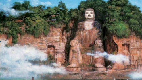 Hòa thượng Hải Thông trở về, cùng nhiều môn đồ khắc nên bức Lạc Sơn Đại Phật nổi tiếng trên núi Lăng Vân ngày nay. 