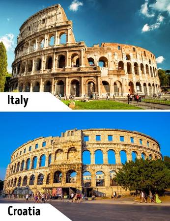 Đấu trường Colosseum tại Italy là một trong những công trình lịch sử, điểm du lịch hút khách nhất trên thế giới. Nhưng ít người biết tới có một đấu trường tương tự ở Croatia. Kiến trúc thời kỳ La Mã cổ đại này nằm ở Pula, thành phố biển rộng lớn của Croatia. Công trình xưa kia là nơi cho các võ sĩ giác đấu biểu diễn thì nay được sử dụng làm hòa nhạc.
