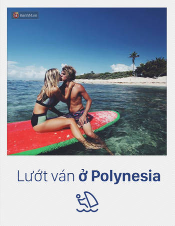 Polynesia, đặc biệt là bãi biển Tahiti từ lâu đã là điểm đến ưa thích của những người đam mê bộ môn lướt ván khi đến Pháp. Lướt 1 mình cũng được, lướt cùng bạn bè càng vui, mà lướt với người yêu thì quả thật vừa vui lại vừa lãng mạn hết biết.