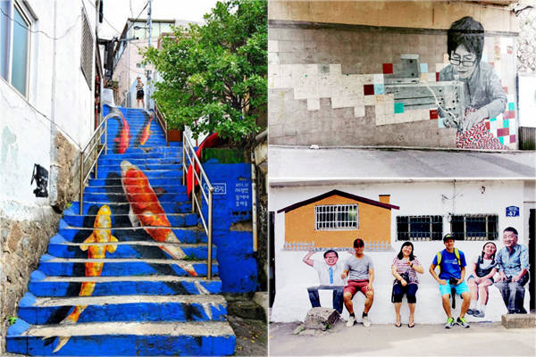 Đến đây, du khách được chiêm ngưỡng những tác phẩm điêu khắc bằng kim loại bên cạnh các con đường nhỏ, hay hình ảnh phác họa người dân. Ngay cả những bậc thang cũng trở nên sống động hơn nhờ bức vẽ sặc sỡ. Ảnh: Instagram.
