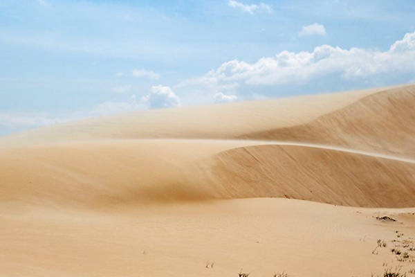 Cảnh vật siêu thực ở đồi cát điểm xuống xe bắt đầu đi bộ, tọa độ 11°06'46.2"N 108°29'24.2"E.  