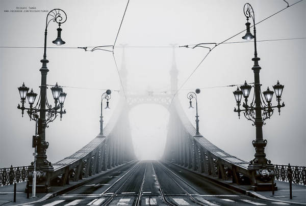 Tamás Rizsavi cho biết hiếm khi sương mù xuống thấp đến mức ''che giấu'' những cây cầu ở thành phố, do đó để chụp được những hình ảnh này, anh đã tốn không ít thời gian ''canh me'' sương mù