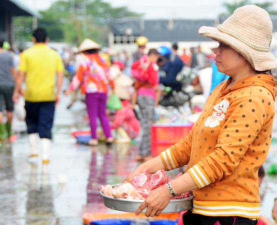 Nằm cạnh khu nhà lồng thủy hải sản của chợ đầu mối Bình Điền, phường 7, quận 8, TP HCM, chợ cá tạm hay còn gọi là chợ cá chồm hỗm (người bán ngồi xổm) hình thành từ khi khu chợ đầu mối được hình thành.