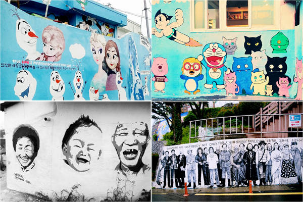 Các nghệ sĩ còn phác họa lại những nhân vật hoạt hình nổi tiếng hay nụ cười của người dân. Ảnh: Instagram.