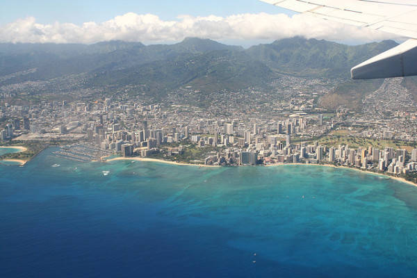 Phía Nam đảo Oahu nhìn từ trên cao