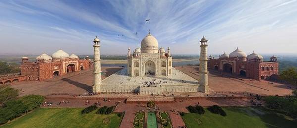 Taj Mahal đạt sự cân xứng hoàn hảo. Ảnh: Airpano.