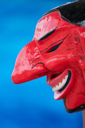 Những chiếc mặt nạ được bày bán với mục đích giải trí ở lễ hội Tsechu. Ảnh: Margot Raggett