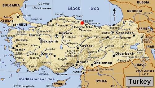 Bản đồ đất nước Thổ Nhĩ Kỳ. 
