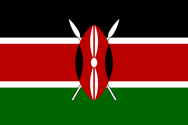 Quốc gia Kenya chọn hình mũi lao cho quốc kỳ của mình.