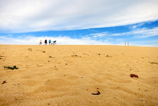 Đồi cát Nhơn Lý - địa điểm lý tưởng để trượt cát và dạo chơi, chụp ảnh.