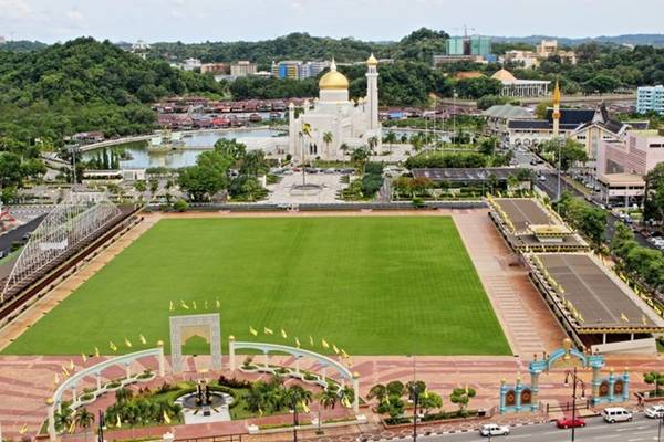 Thủ đô Bandar Seri Begawan nhìn từ trên cao.