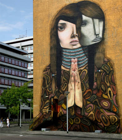 Tranh tường ở Rotterdam - Ảnh: streetsareours