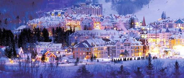Khung cảnh thần tiên ở một thành phố thuộc tỉnh bang Quebec trong mùa đông. 