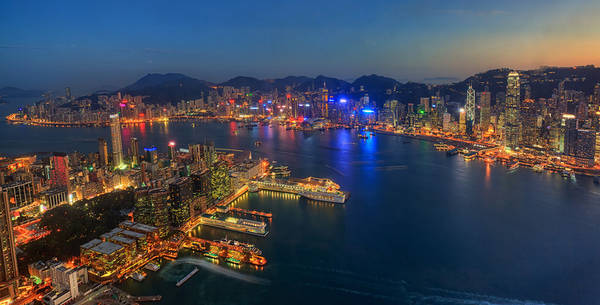 Phong cảnh Hồng Kông nhìn từ Sky 100.