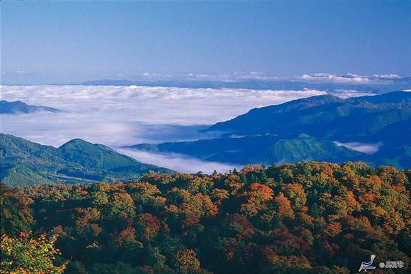 Phong cảnh vườn quốc gia Towada Hachimantai vào mùa thu. 