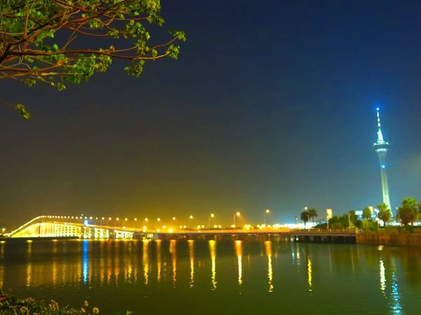 Ngắm cầu Macau vào ban đêm