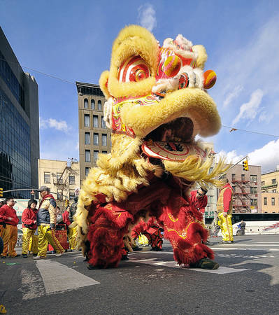 Một điệu múa rồng mừng năm mới ở Chinatown New York
