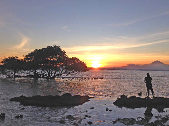 Ở Lombok, Budnick dành khá nhiều thời gian của mình ở các bãi biển yên bình.