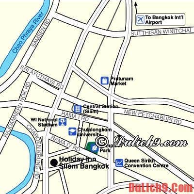 Vị trí khách sạn Holiday Inn Bangkok Silom: Du lịch Bangkok nên ở khách sạn nào? Khách sạn đẹp, tiện nghi ở Bangkok