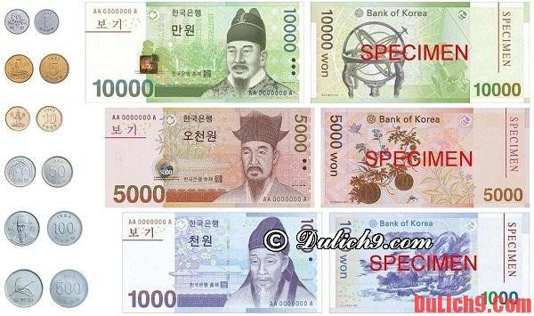 Chuẩn bị tiền khi du lịch Seoul - Kinh nghiệm du lịch Seoul