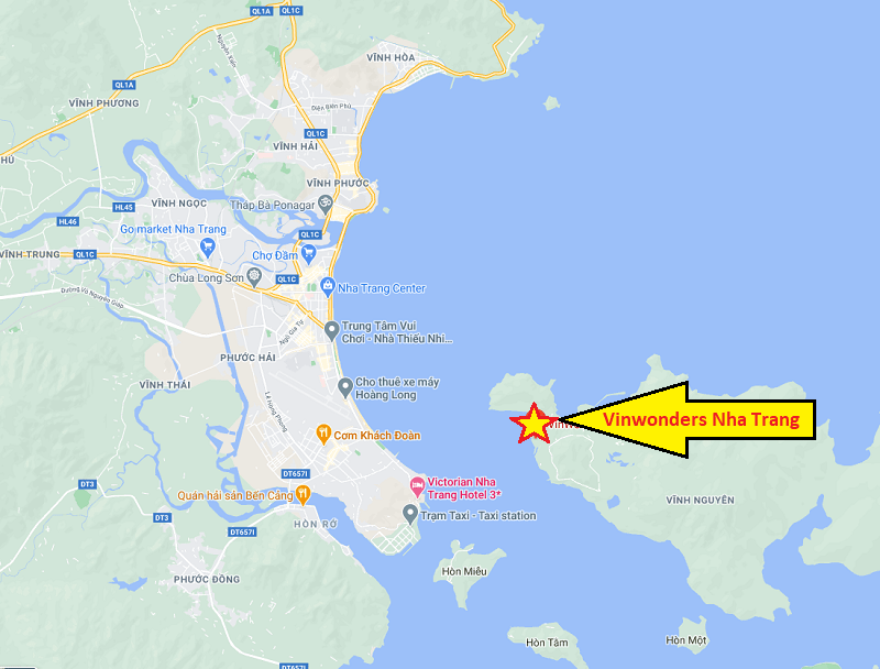Vinwonder Nha Trang ở đâu trên map? Vị trí của Vinpearl Nha Trang ở đâu?