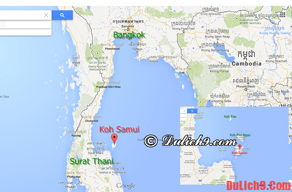 Di chuyển từ Bangkok tới sân bay Surat Thani và tới Koh Samui. Đảo Koh Samui ở đâu, đi tới đảo Koh Samui Thái Lan như thế nào?