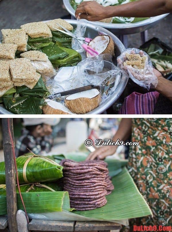 Bánh nếp Koh pieh và Koh puo - Những món bánh đặc trưng của ẩm thực đường phố Yangon