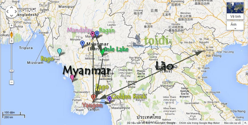 Ban do du lich Myanmar