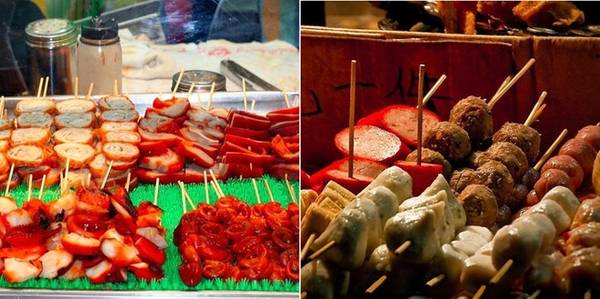 <strong>Thịt xiên nướng: </strong>Đây là một trong những món ăn đường phố hấp dẫn nhất Hong Kong, với đủ mọi loại nguyên liệu từ thịt tới hải sản, chả cá...