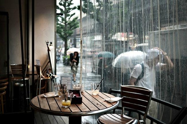 Tách cafe ngày mưa