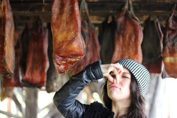 Đầu bếp nổi tiếng Anthony Bourdain từng nhận xét món hakarl có hương vị “tồi tệ, ghê tởm, kinh khủng nhất” mà ông từng ăn. Rất nhiều du khách đến đây để thử ăn hakarl và nói rằng nó “có hương vị của ác mộng” với mùi hương giống như nước tiểu và pho mát thối. Nhiều người đã nôn ngay sau khi đưa miếng cá vào miệng, nhưng một số người nói rằng nếu bịt mũi lại, chỉ ăn mà không ngửi thì món này khá ngon, thịt mềm và ngọt. Ảnh: Theculturemap.