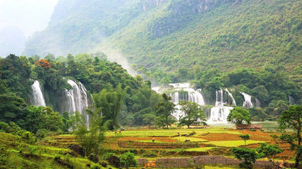 Quang cảnh thác Bản Giốc. 