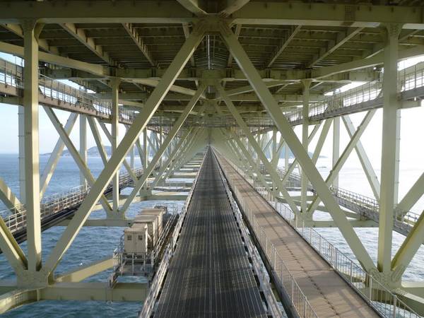 Maiko Marine Promenade – con đường đi bộ được xây dựng chung với cầu Akashi Kaikyo. Ảnh: panoramio.com