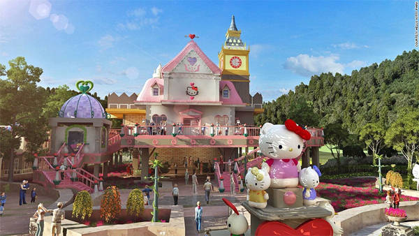 Công viên Hello Kitty ở Chiết Giang, Trung Quốc mở cửa trong tháng 1 năm 2015 với diện tích khoảng 100.000m2.