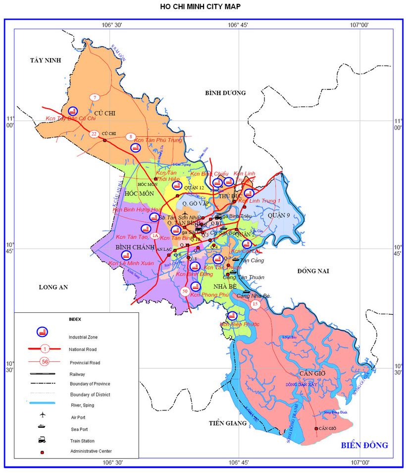 Bản đồ Sài Gòn: Bản đồ các quận huyện ở Hồ Chí Minh [update mới]