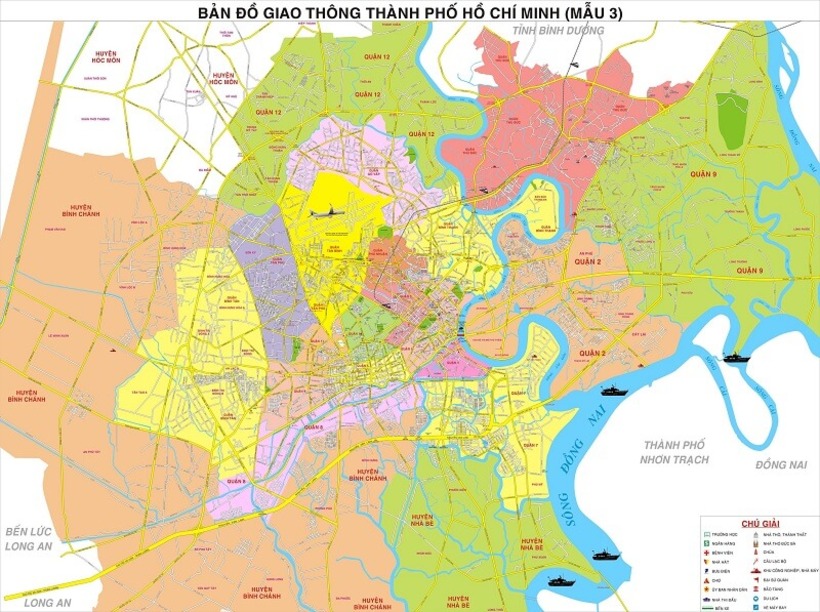 Bản đồ Sài Gòn: Bản đồ các quận huyện ở Hồ Chí Minh [update mới]