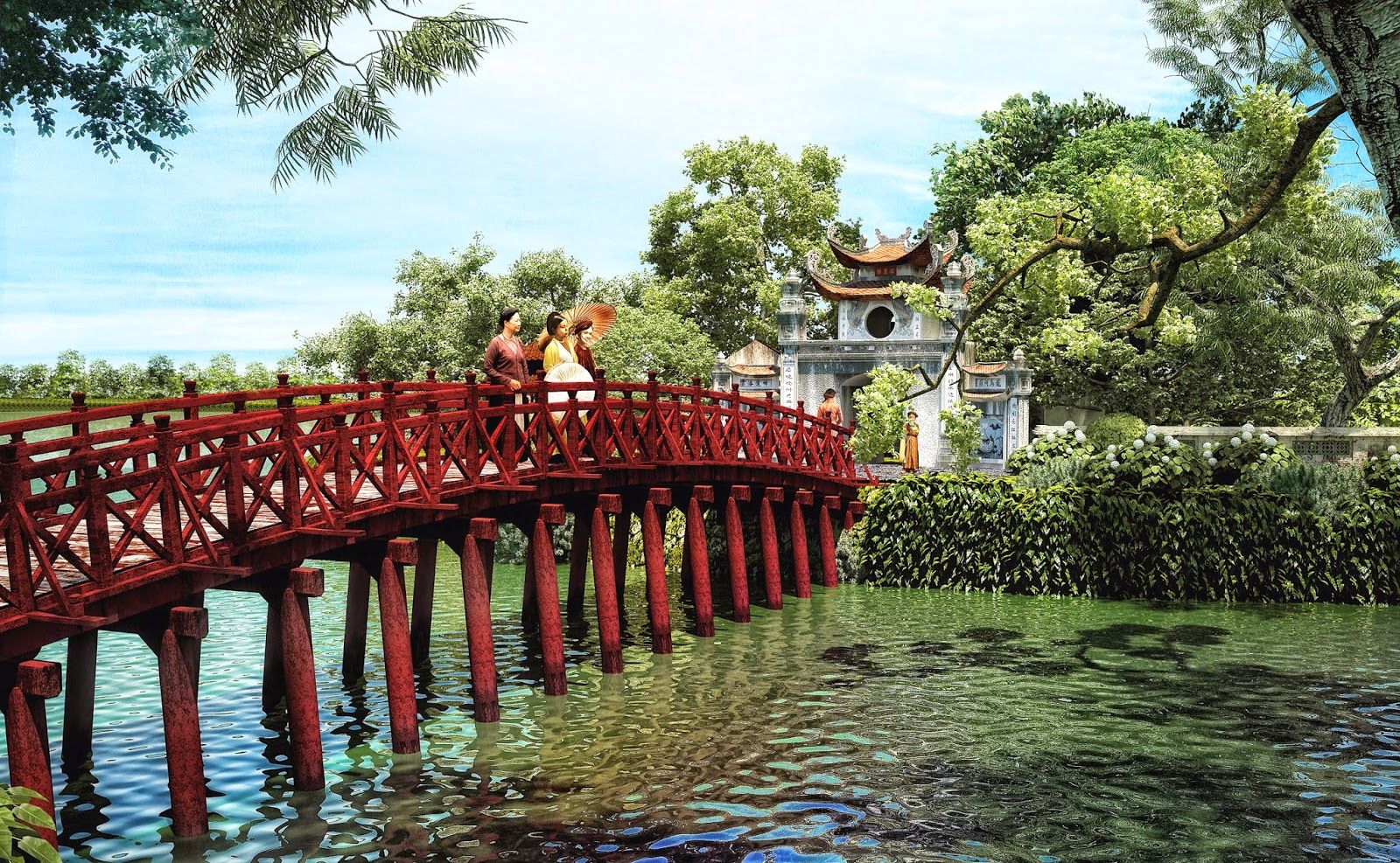 hinh anh den ngoc son o Ha Noi