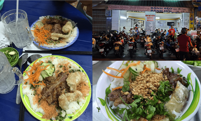 Quán ăn ngon Nha Trang nổi tiếng, giá rẻ. Địa điểm ăn uống Nha Trang. Quán bún thịt nướng 163