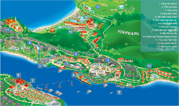 Bản đồ Vinpearl Land Nha Trang