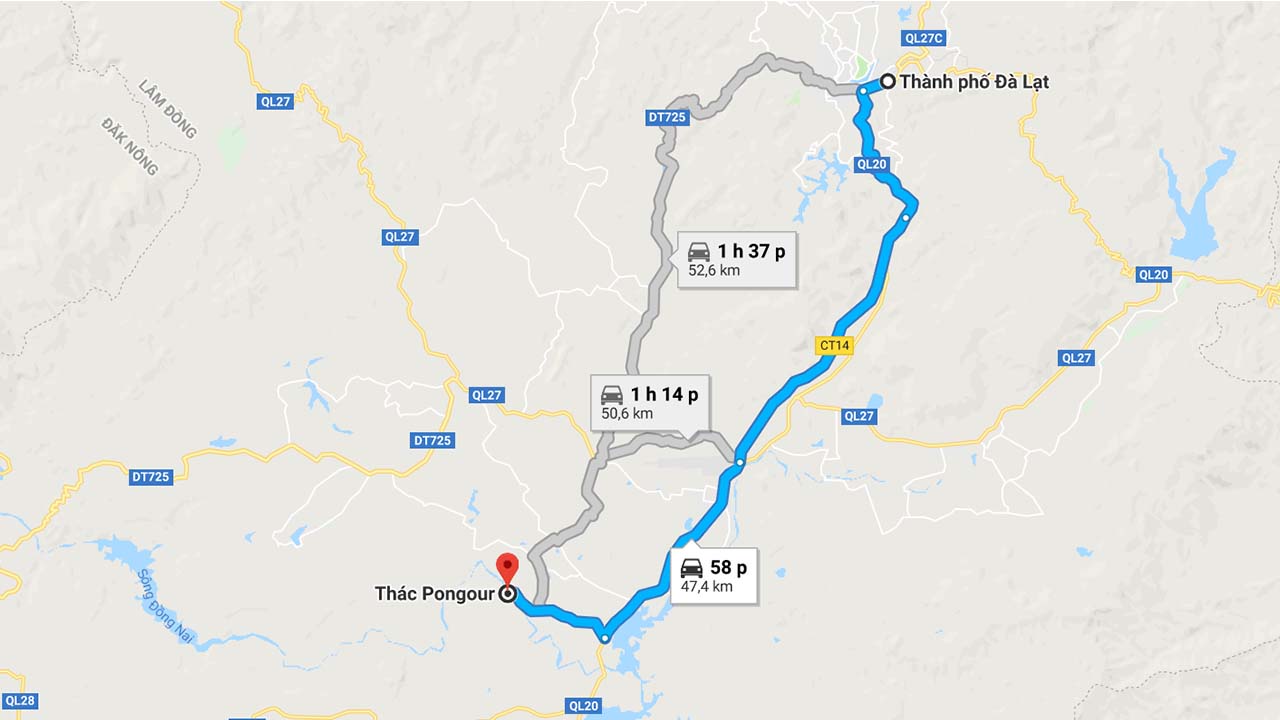 Thác Pongour cách Đà Lạt chừng 50km