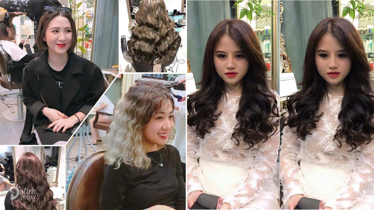 Những kiểu đầu xoăn kết hợp nhuộm và phủ bóng trông cực kỳ thích mắt ở salon