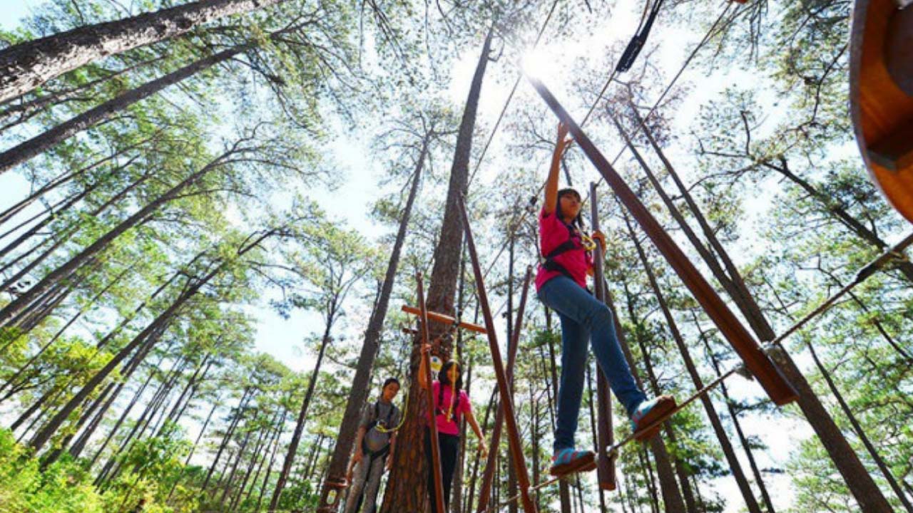 Zipline là trò đu dây trên cao có độ nguy hiểm cao