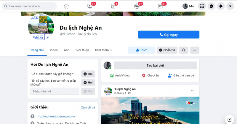 Facebook Công ty Cổ phần Du lịch Nghệ An