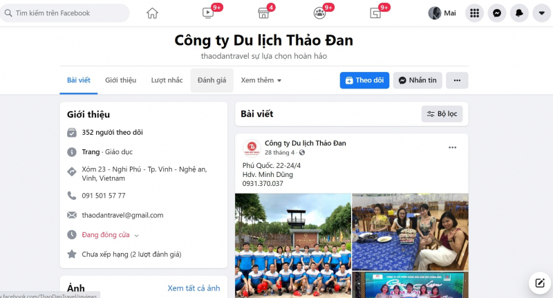 Giao diện Facebook Thao Dan