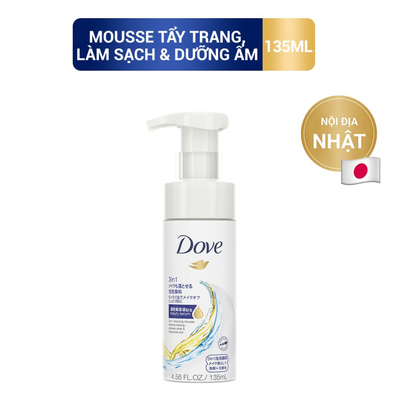 Mousse Rửa Mặt 3 Trong 1 Dove Giúp Tẩy Trang, Làm Sạch Lỗ Chân Lông & Dưỡng Ẩm Cho Da