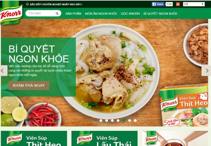 Đây là chuyên trang dạy những công thức nấu ăn sử dụng sản phẩm hạt nêm Knorr của công ty Unilever Việt Nam