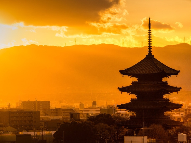 Kyoto cảnh hoàng hôn